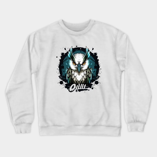 Graffiti Paint Owl Bird Creative Crewneck Sweatshirt by Cubebox